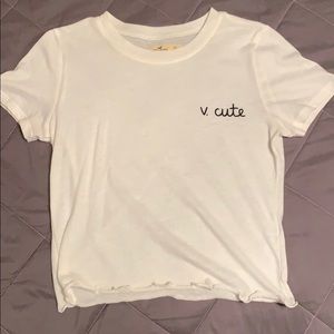white cropped top